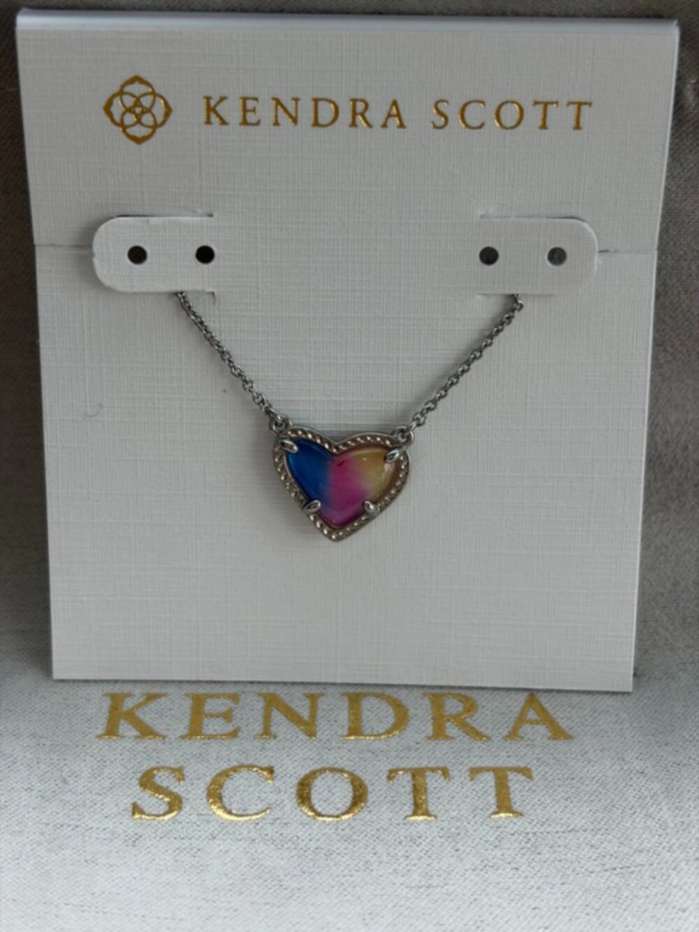 Kendra Scott Tricolor Heart Necklace